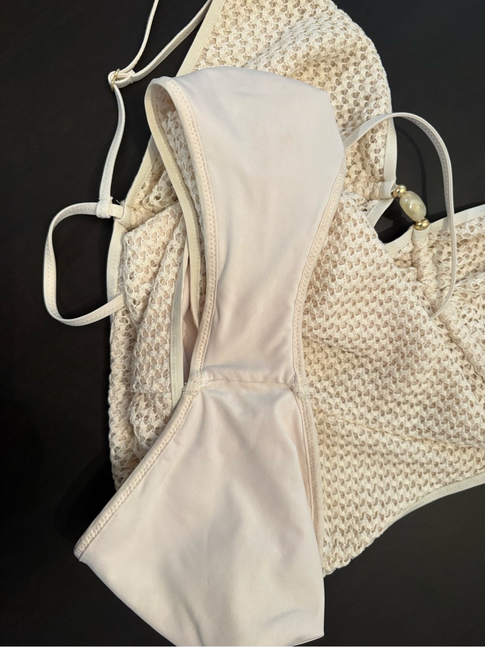 EUC Everyday Sunday Crochet Deep V-Neck One-Piece Swimsuit - Picture 7 of 7